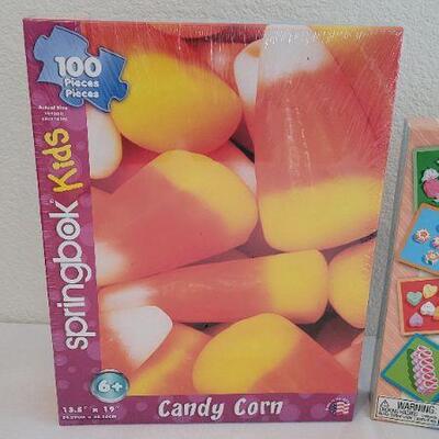 Lot 157: New Candy Matching Game + New SPRINGBOK Candy Corn 100 pc. Puzzle
