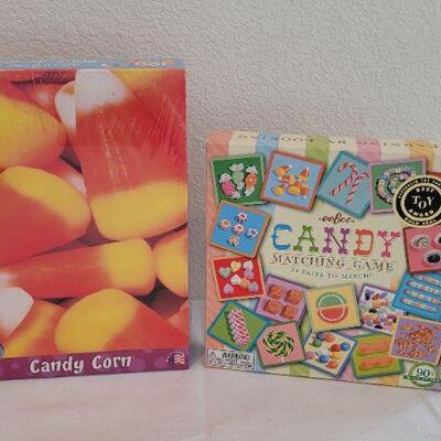 Lot 157: New Candy Matching Game + New SPRINGBOK Candy Corn 100 pc. Puzzle