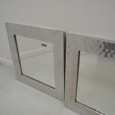 LOT 226 TWO DECORATIVE METAL FRAMED MIRRORS