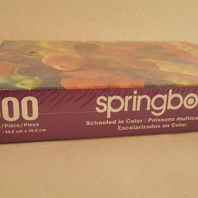 Lot 158:  Vintage New Sealed SPRINGBOK 500 pc. SCHOOLED IN COLOR Fish