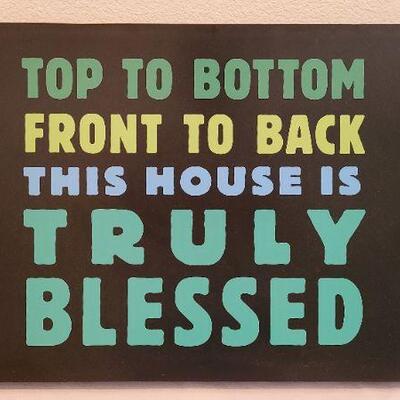 Lot 173: HALLMARK Keion Jackson Collection Home Deco BLESSED Sign 