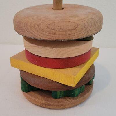 Lot 174: Vintage Wooden Children's Hamburger Stack Game 