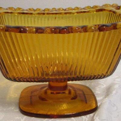#8 Vintage Amber colored vase/bowl