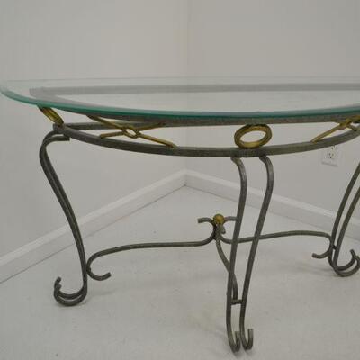 LOT 504 GLASS AND METAL ENTRY TABLE