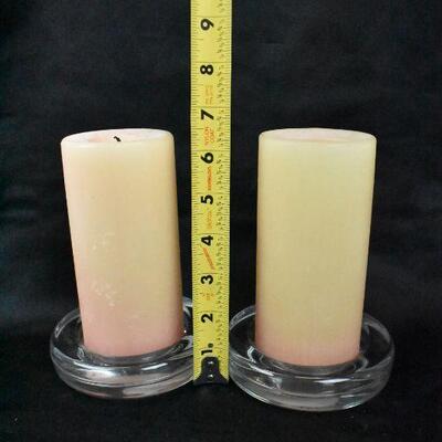 2 Candles with Glass Bases
