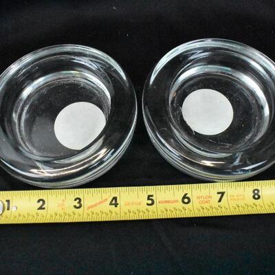 2 Candles with Glass Bases