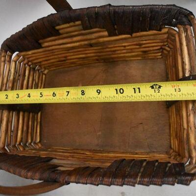 3 pc Baskets with Handles. Brown. 1 Circle 2 rectangle