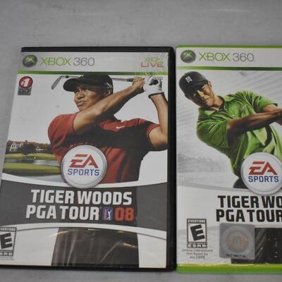4 pc XBOX360 Games: Tiger Woods 08 & 09, Madden 10 & 11