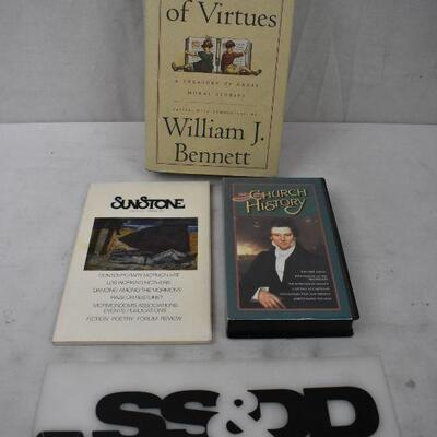 3 pc LDS: Book of Virtues, SunStone, VHS Church History