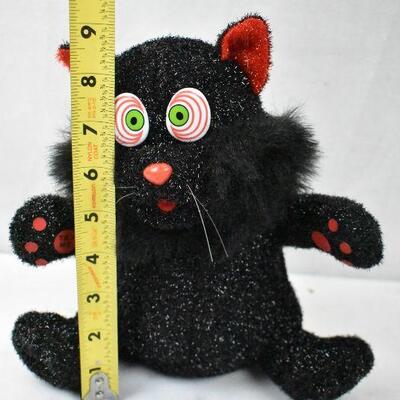 Black Sparkly Cat. Meows, Screams, Moves