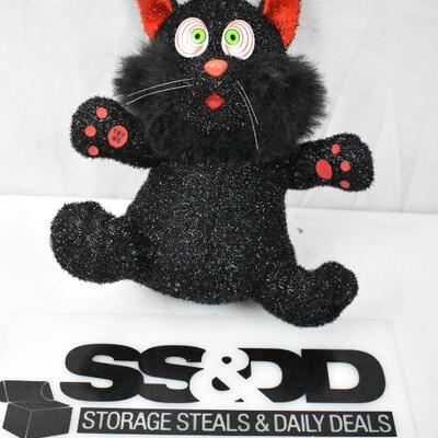 Black Sparkly Cat. Meows, Screams, Moves