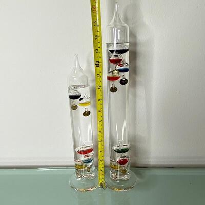 Set of 2 Glass Galileo Thermometers 