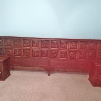 LOT 52 KING SIZED HEADBOARD & TWO NIGHT STANDS