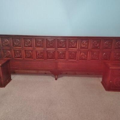 LOT 52 KING SIZED HEADBOARD & TWO NIGHT STANDS