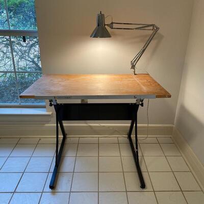 Adjustable Art Desk With Light