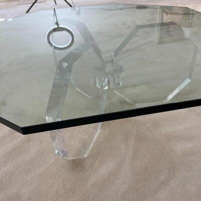 Sleek Octagon Acrylic and Glass Coffee Table 