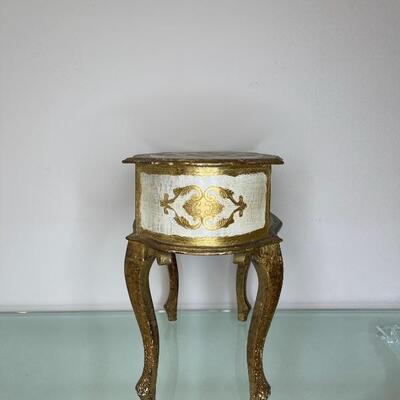 Elegant Gold and Cream Painted Side Table