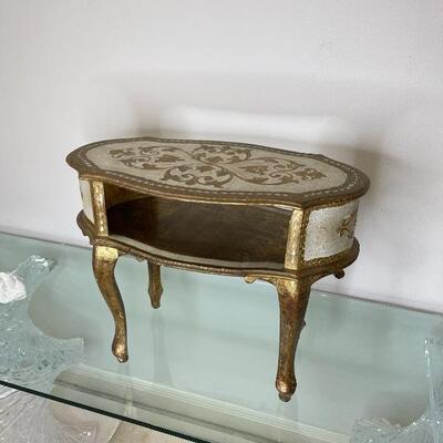 Elegant Gold and Cream Painted Side Table