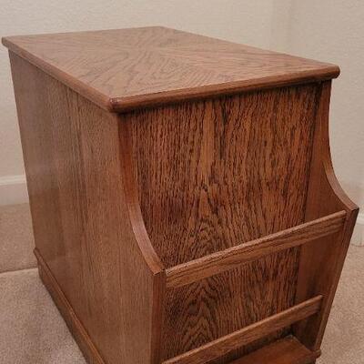 Lot 197: Vintage LANE Mid Century Modern Side Table w/ Magazine Storage 