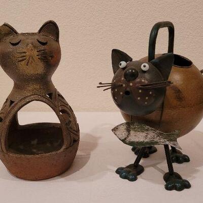 Lot 201: (2) Cat Lovers Home Deco Accents