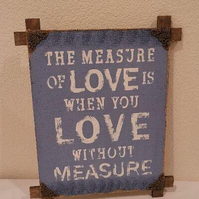 Lot 203: 19" x 15" Home Deco LOVE Themed Artwork