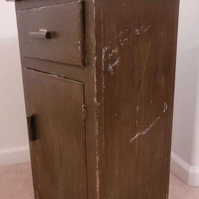 Lot 205: Vintage Handmade Cabinet w/ Drawer and Fun Original Accent Paint & Liner