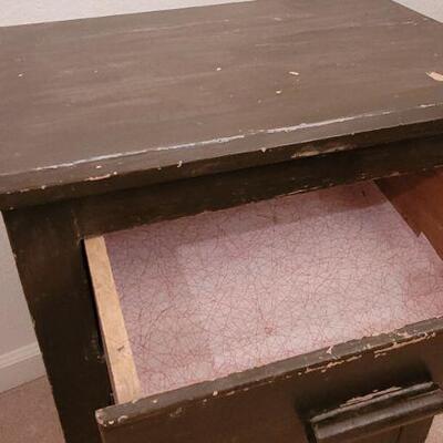 Lot 205: Vintage Handmade Cabinet w/ Drawer and Fun Original Accent Paint & Liner
