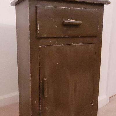 Lot 205: Vintage Handmade Cabinet w/ Drawer and Fun Original Accent Paint & Liner