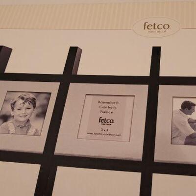 Lot 217: New FETCO Criss-Cross Shadowbox Photo Frame (4) 3x3 Spaces 