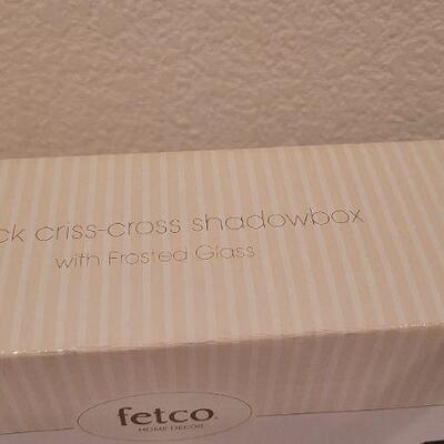 Lot 217: New FETCO Criss-Cross Shadowbox Photo Frame (4) 3x3 Spaces 
