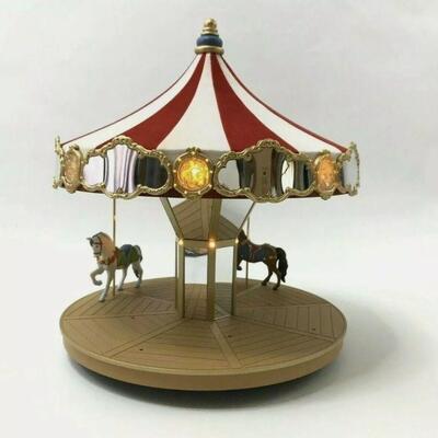 Lot 242: New HALLMARK Carousel Display with 2 Horses