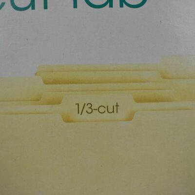 Qty 2 Boxes Smead Manila File Folders, 1/3 Cut Tab, Letter, 100/Box - New