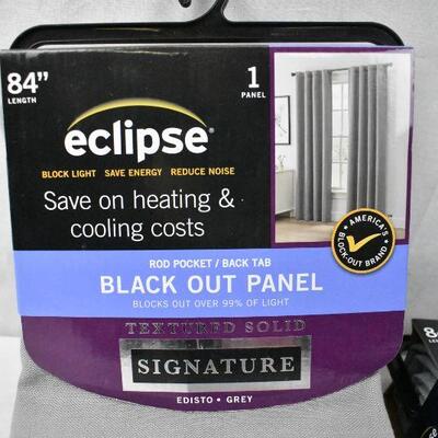 Qty 2 Eclipse Blackout Window Curtain Panels, Gray, 42