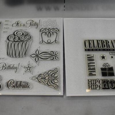 2 Sets Acrylic Stamp Sets by Close to my Heart. Birthday Theme