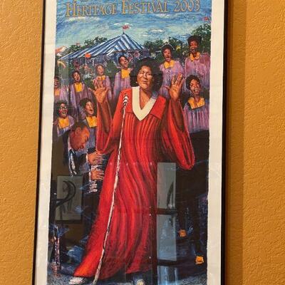 LOT 120  MAHALIA JACKSON S/N POSTER BY JAMES MICHAPOULAS 