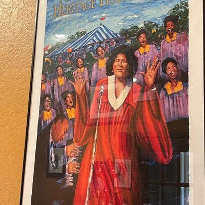 LOT 120  MAHALIA JACKSON S/N POSTER BY JAMES MICHAPOULAS 
