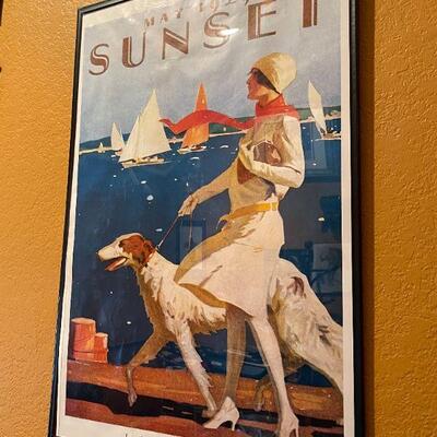 LOT 123  REPRODUCTION SUNSET MAGAZINE COVER POSTER MAY 1929 WOMAN & DOG 