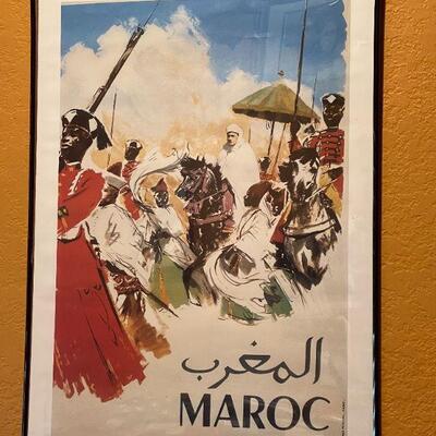 LOT 124  VINTAGE MAROC MOROCCO TRAVEL POSTER 