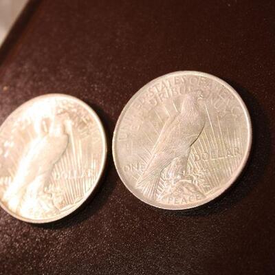 2 1922 Peace dollars silver