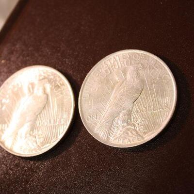2 1922 Peace dollars silver