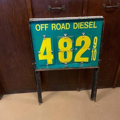 Lot# 67 s Vintage Diesel price Sign Placard BP Shell Fuel Gas Petroleum Off Road Advertisement 