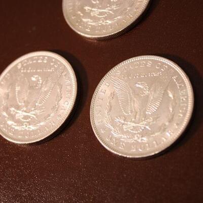 3 1887 Morgan silver dollars