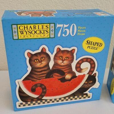 Lot 249: (2) New CHARLES WYSOCKI'S AMERICANA Cat Puzzles