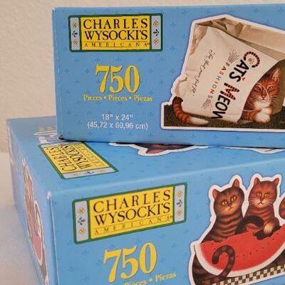 Lot 249: (2) New CHARLES WYSOCKI'S AMERICANA Cat Puzzles