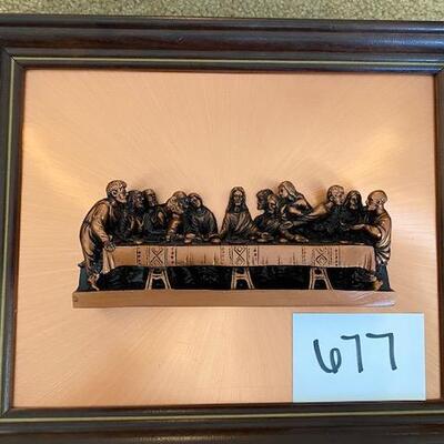 Lot 677 - Copper 3D Last supper 