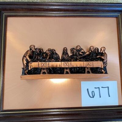 Lot 677 - Copper 3D Last supper 