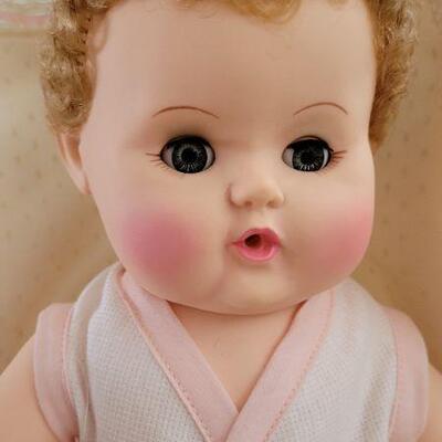 Lot 266: Vintage EFFANBEE Vinyl Jointed Doll with MOHAIR and original Baby Bottle