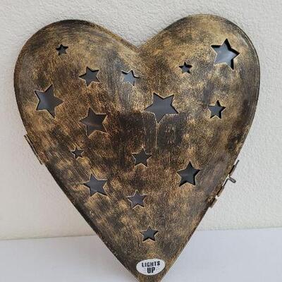 Lot 278: NEW Metal Star Cutout VALENTINES DAY Lighted Heart Home Deco TESTED A+