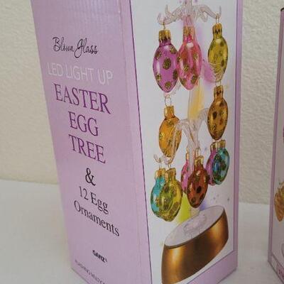 Lot 279: New Easter Egg Decorative Trees (One is LED)