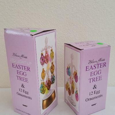 Lot 279: New Easter Egg Decorative Trees (One is LED)